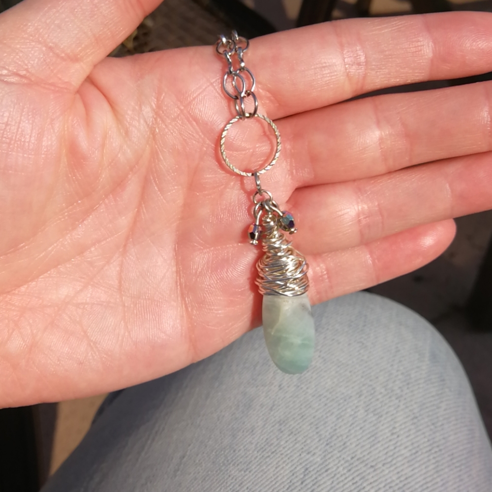 Swarovski and pearl asymmetrical necklace